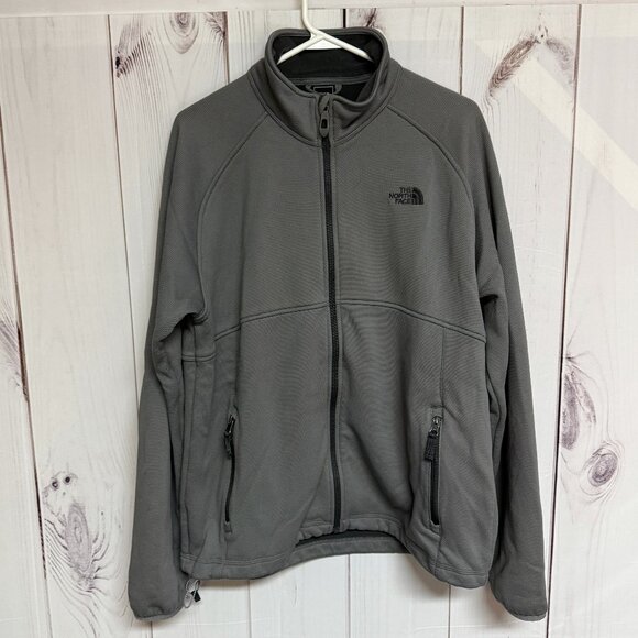 The North Face TKA Stealth Jacket Men’s L Gray Full-Zip Fleece EUC - Picture 1 of 14